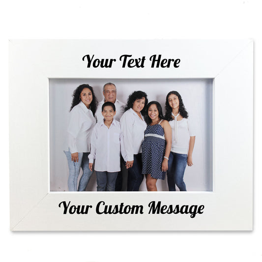 Personalised White Wooden Photo Frame Custom Engraved Any Text