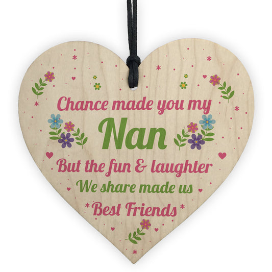Nan Nanny Gift Wooden Heart Sign Birthday Christmas Gift For Nan