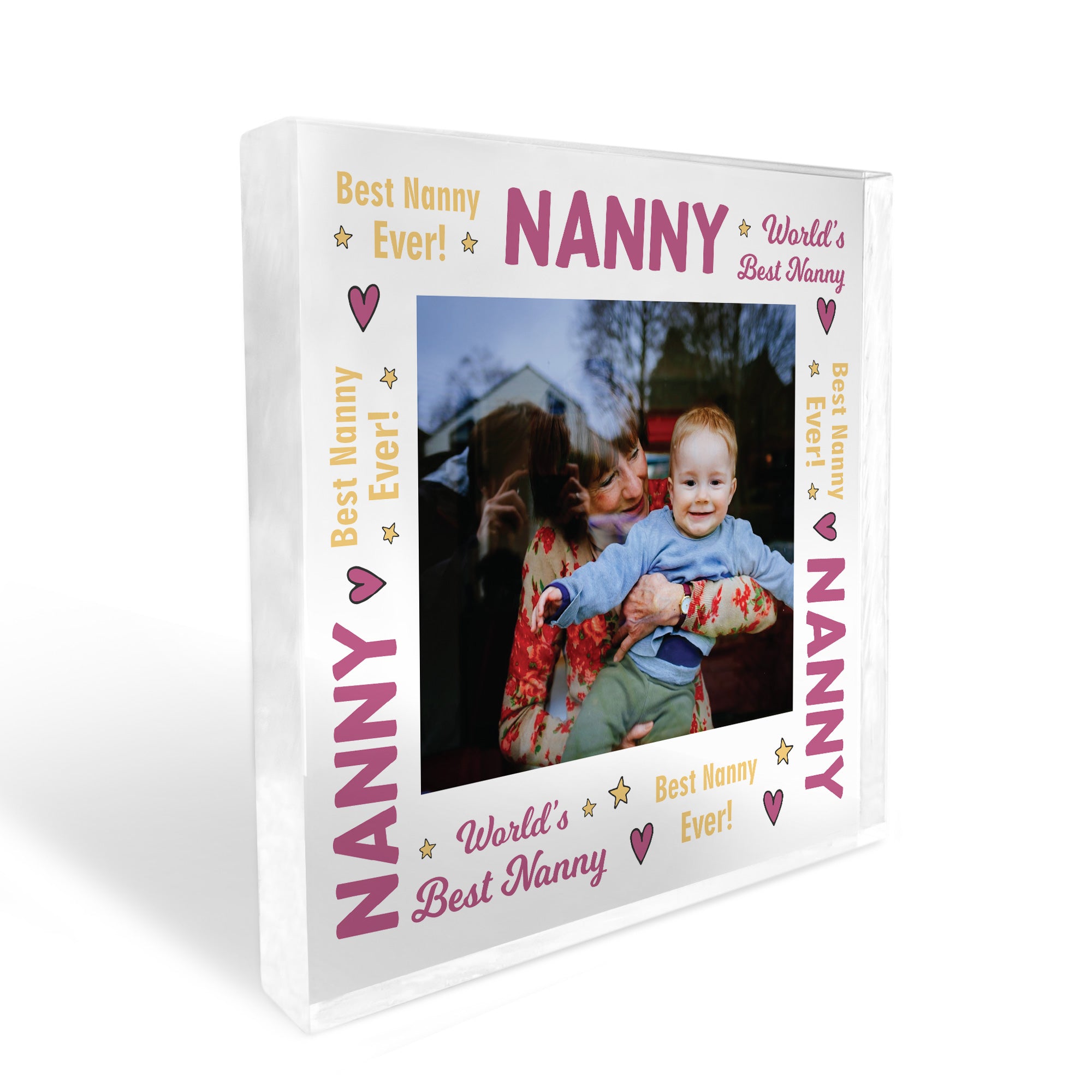 Personalised Photo And Name Quot Nanny Gift - Wooden Block