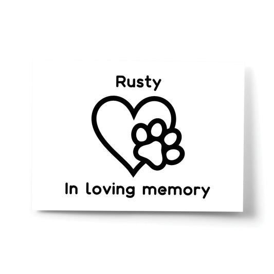 Personalised In Loving Memory Of Cat Dog Pet Print Family Gift