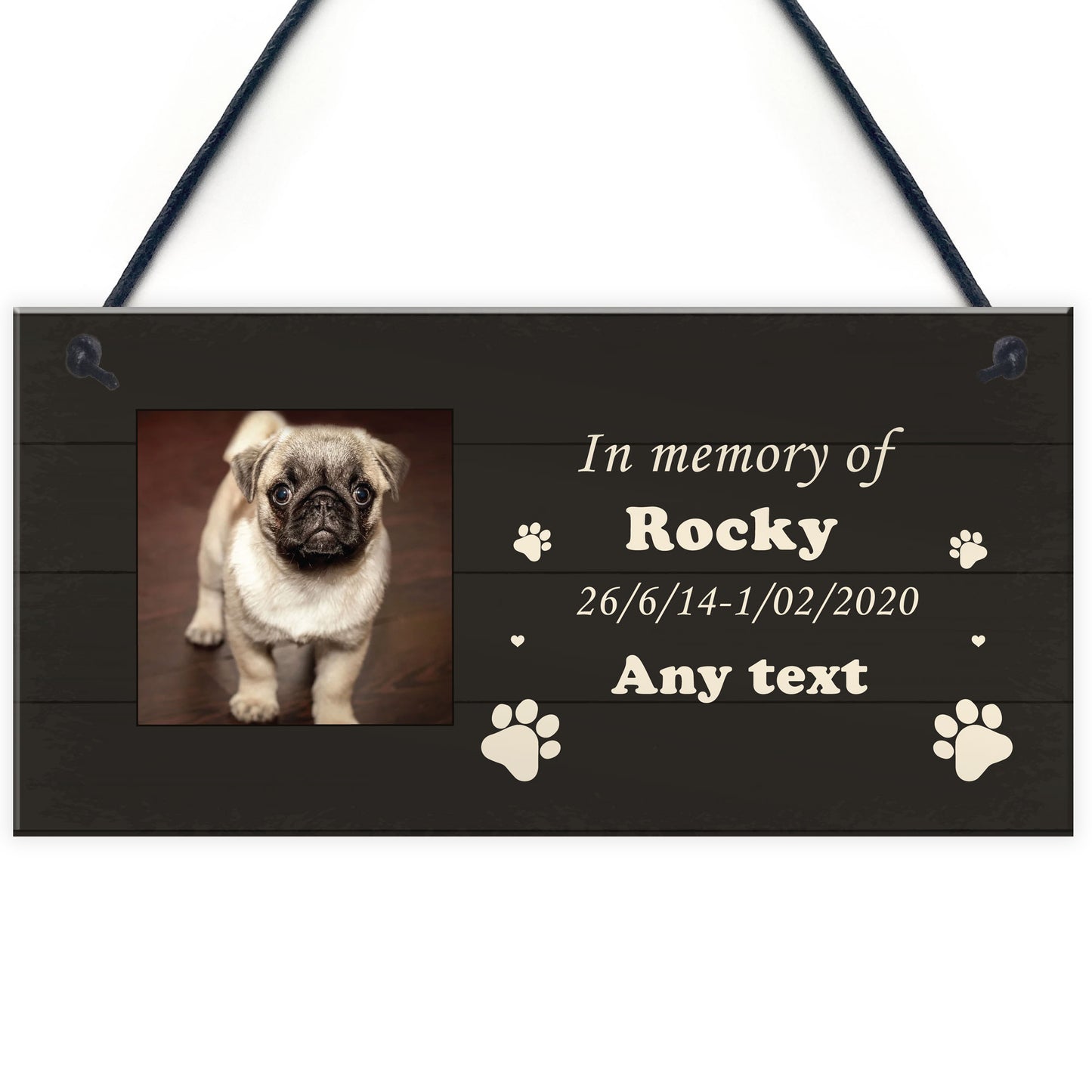 Memorial Sign For Family Pet PERSONALISED Dog Sign