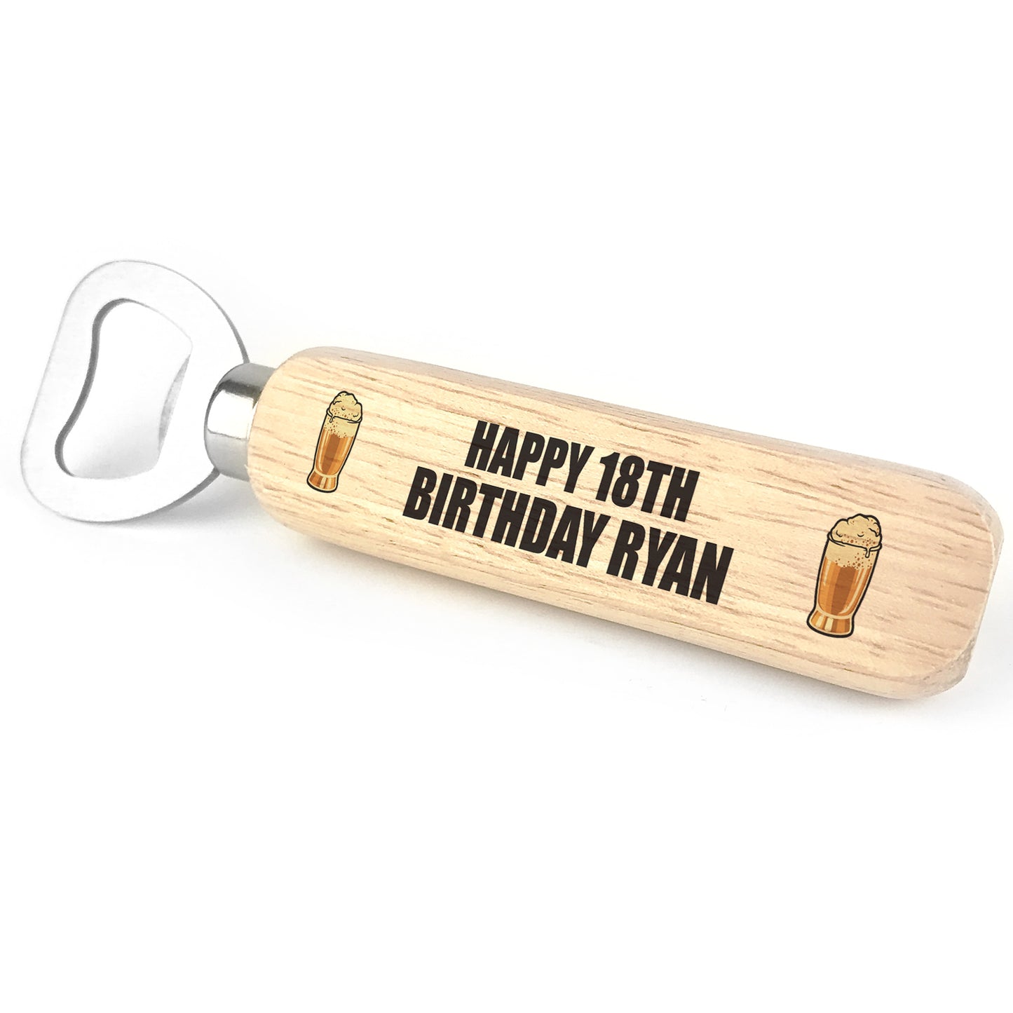 40th 50th 60th Birthday Gift Wooden Bottle Opener Personalised