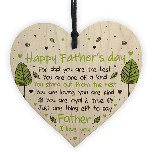 Fathers Day Gift Wooden Heart Fathers Day Card Gift For Dad