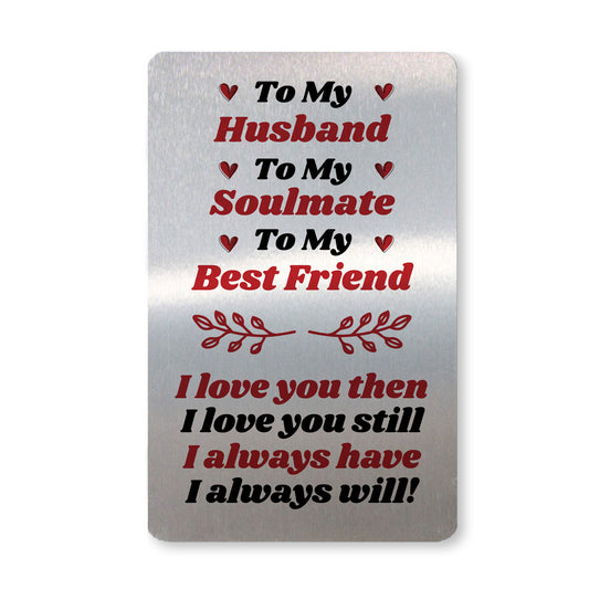 Novelty Gift For Husband Birthday Anniversary Gift Metal Card