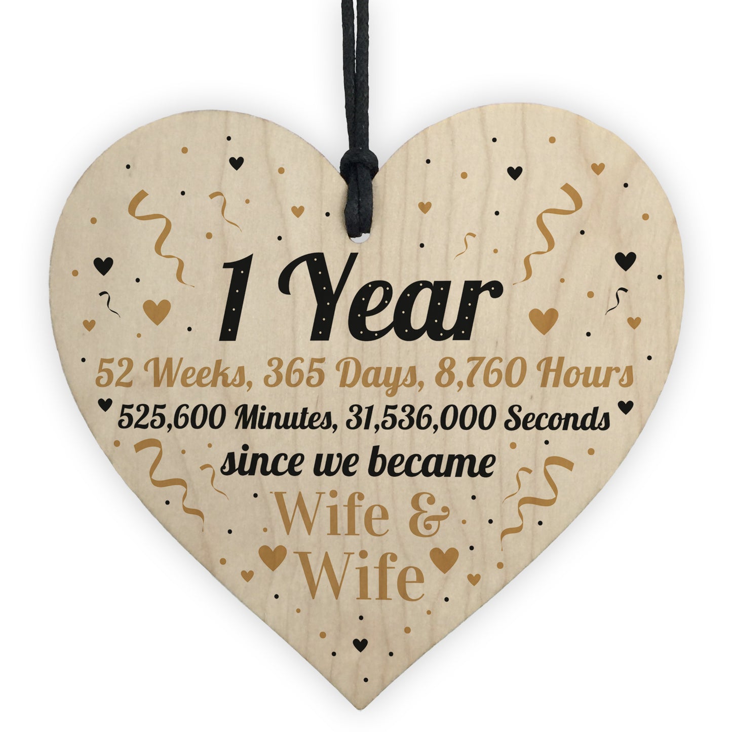 1st Wedding Anniversary Gift For Wife Heart Same Sex Present