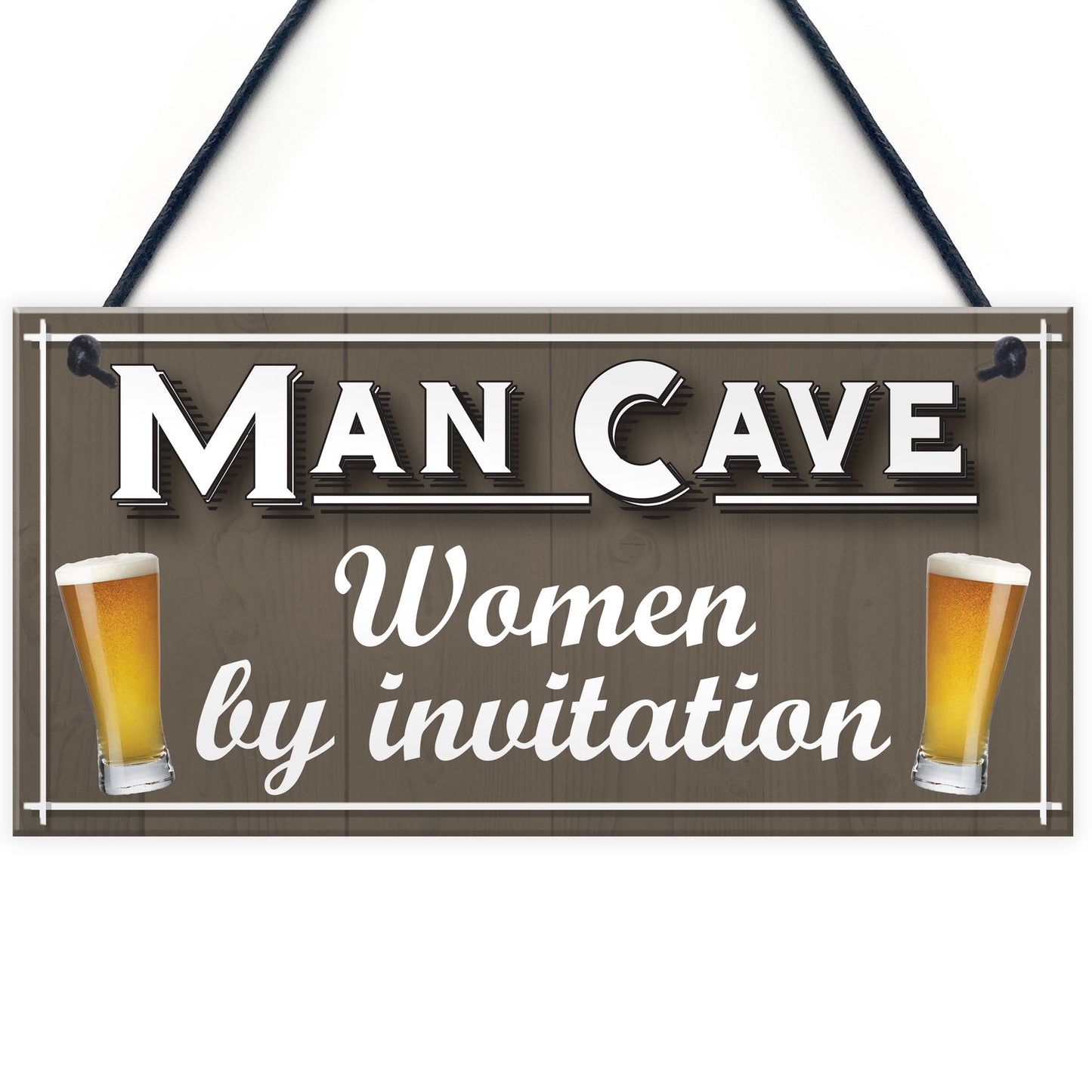 Man Cave Women Invitation Funny Door Home Bar Pub Hanging Plaque