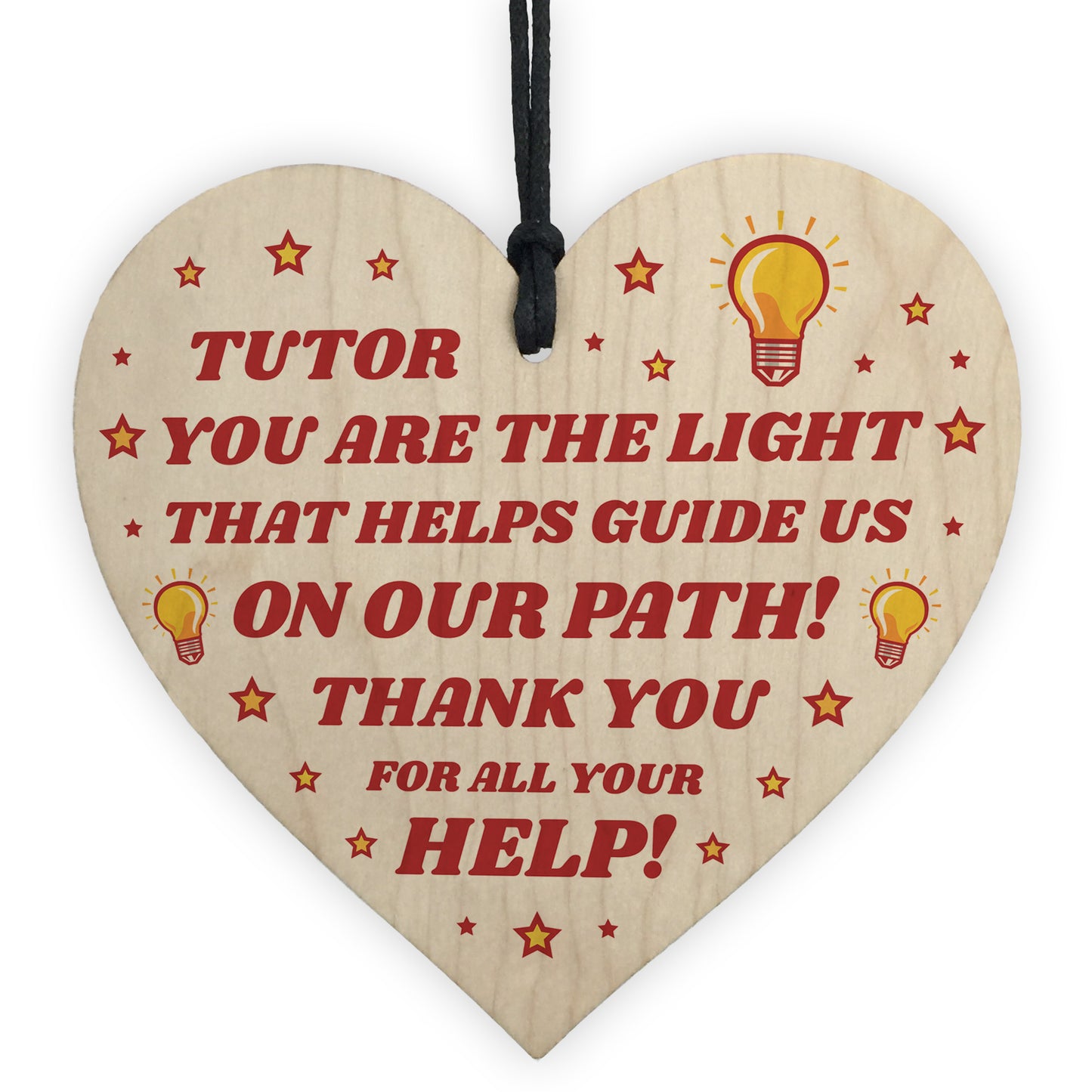 Handmade Thank You Tutor Gift Heart Hanging Sign Teacher Gifts