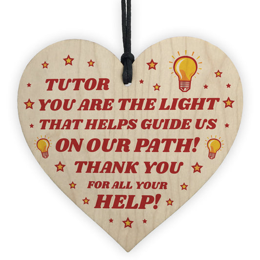 Handmade Thank You Tutor Gift Heart Hanging Sign Teacher Gifts