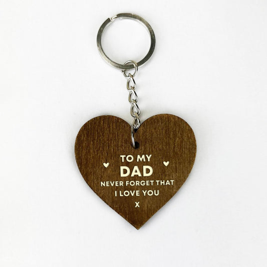 Fathers Day Gift From Daughter Son Wood Keyring Dad Birthday