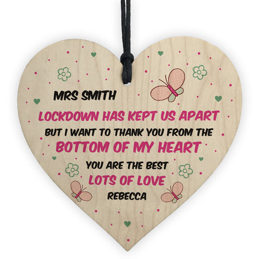 Lockdown Thank You Gift For Teacher Assistant Personalised Heart