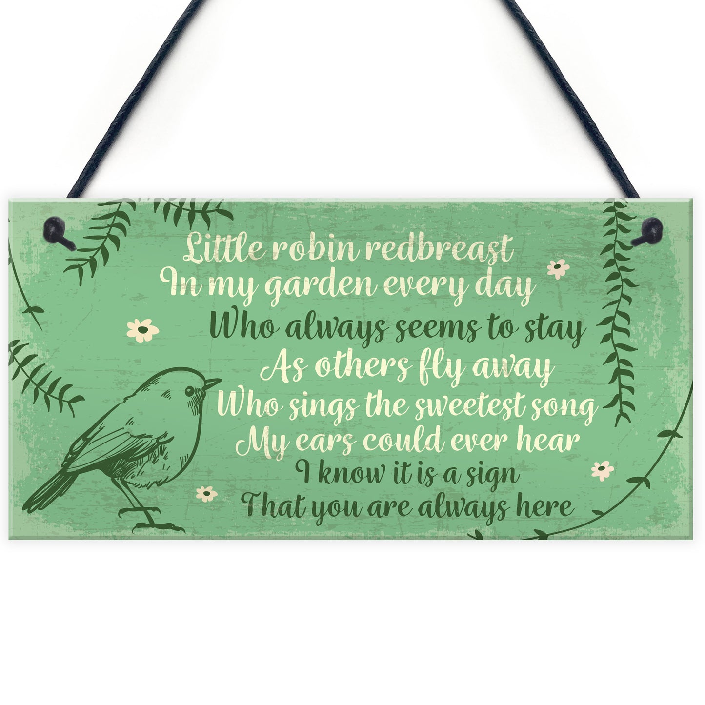 Robin Redbreast Memorial Bereavement Plaque Garden Grave Sign