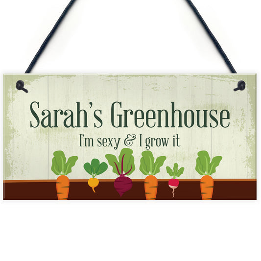 Personalised Greenhouse Sign Shed Plaque Outdoor Sign Funny