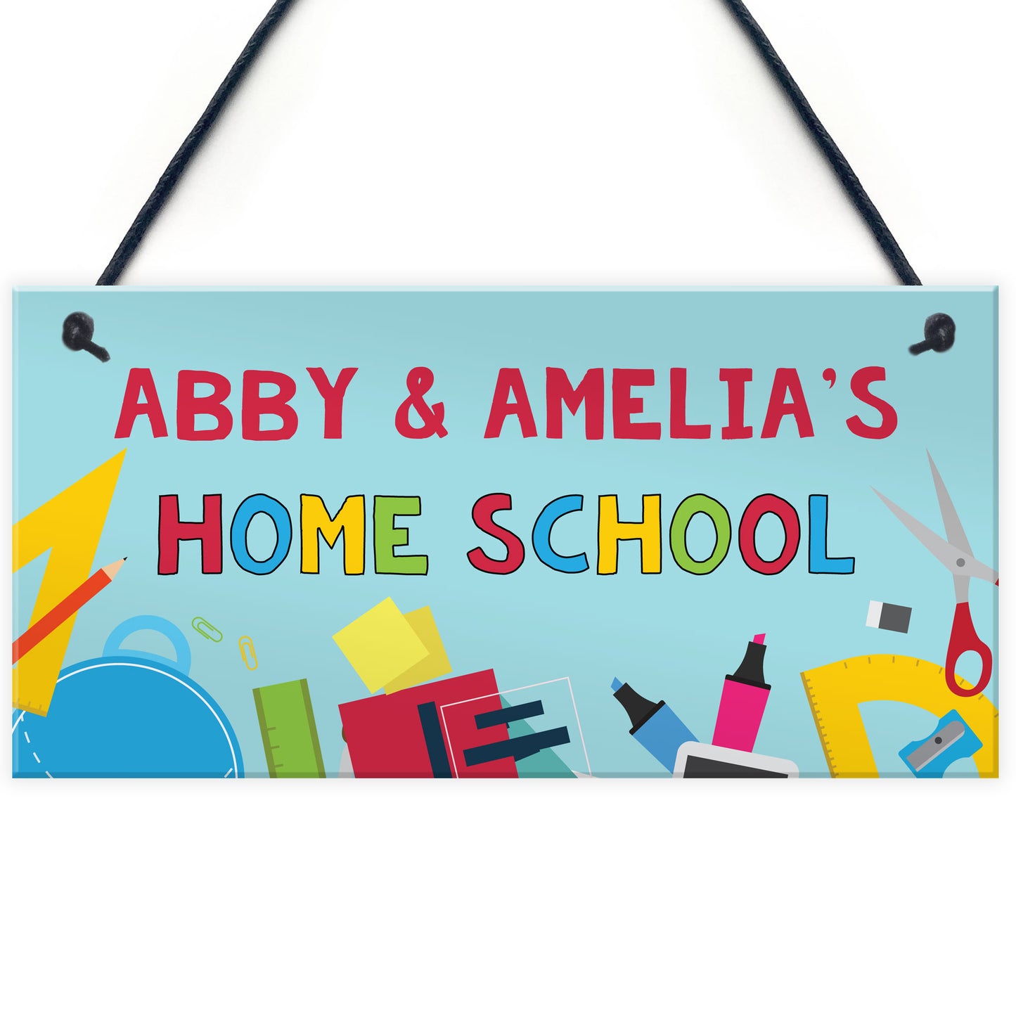 Home School Sign Personalised Hanging Door Sign Classroom Sign