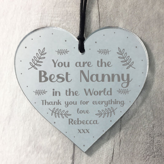 Novelty Best Nanny Gift Engraved Heart Birthday Christmas