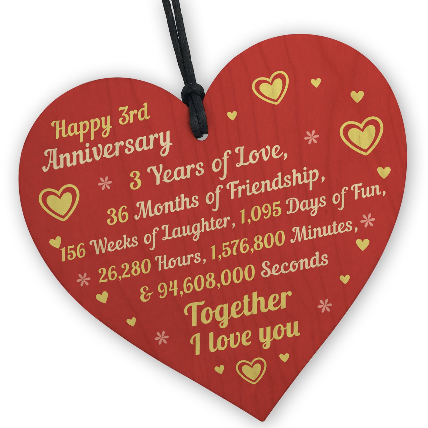 3rd Wedding Anniversary Gifts for Husband Wife Boyfriend – Red Ocean Gifts