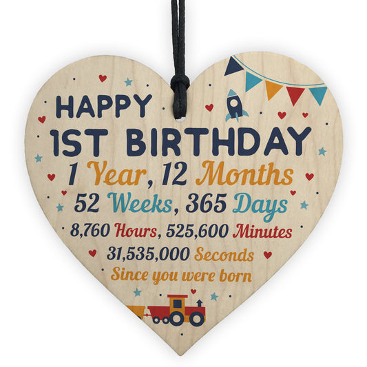 Happy 1st Birthday Gift For Daughter Son Wooden Heart Decoration