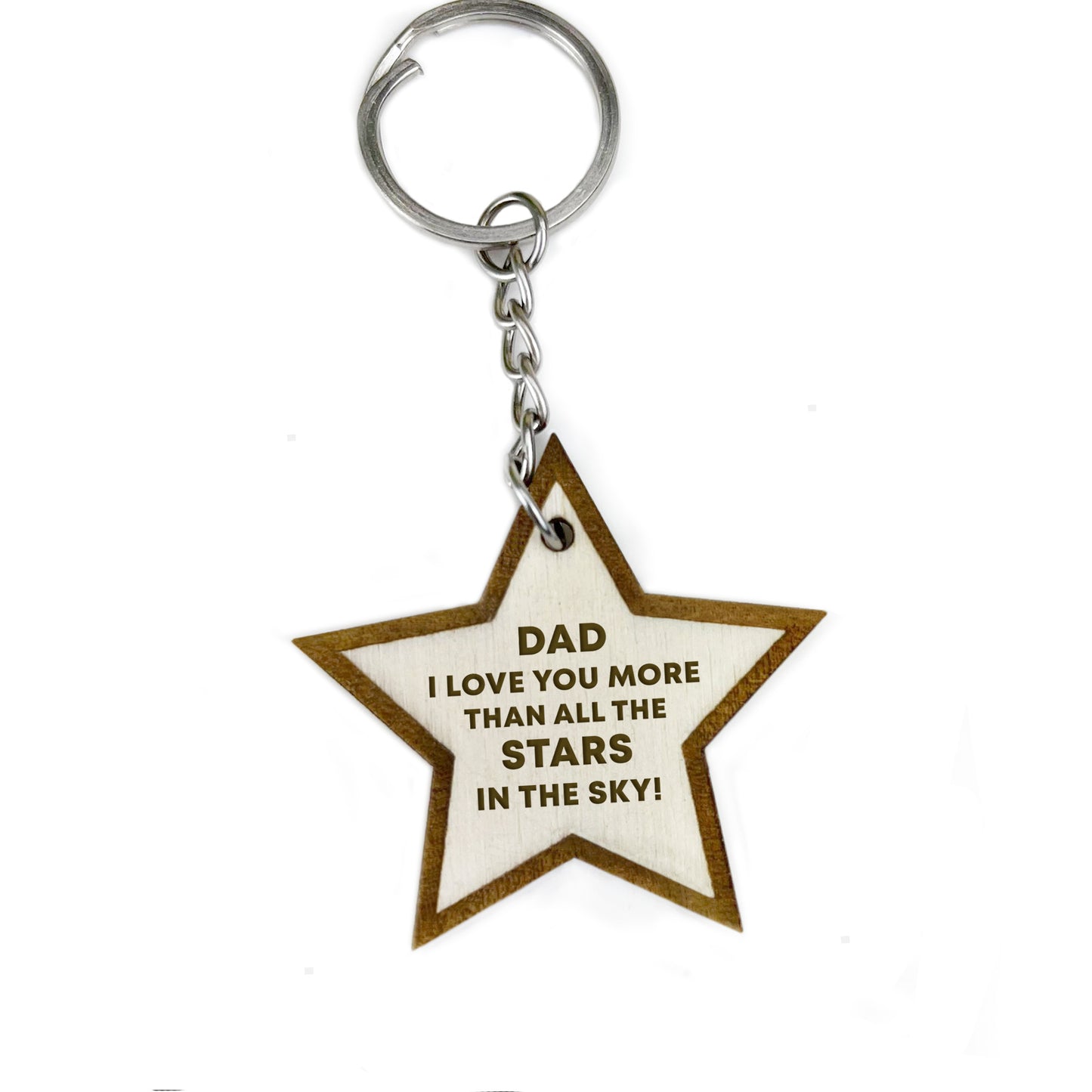 Novelty Dad Gifts Wooden Engraved Keyring Fathers Day Birthday