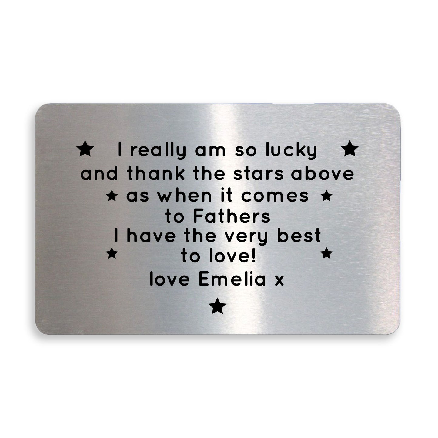 Special Father Gift Poem Personalised Metal Card Birthday Xmas