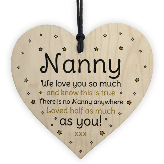 Nanny Gifts For Mothers Day Birthday Novelty Wooden Heart Gift