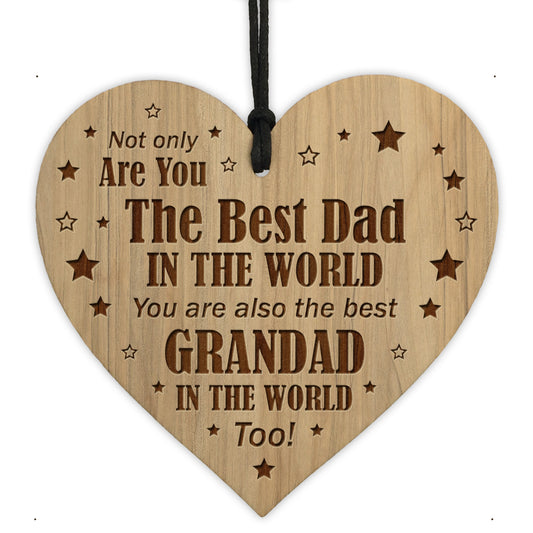 Dad And Grandad Gift From Daughter Son Engraved Heart Birthday