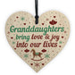 Granddaughter Bauble Heart Birthday Christmas Nan Grandad Plaque