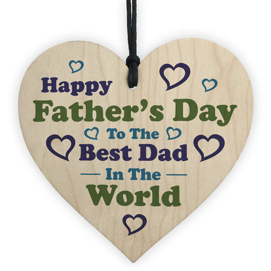 Fathers Day Gift For The Best Dad Wood Heart Dad Gift