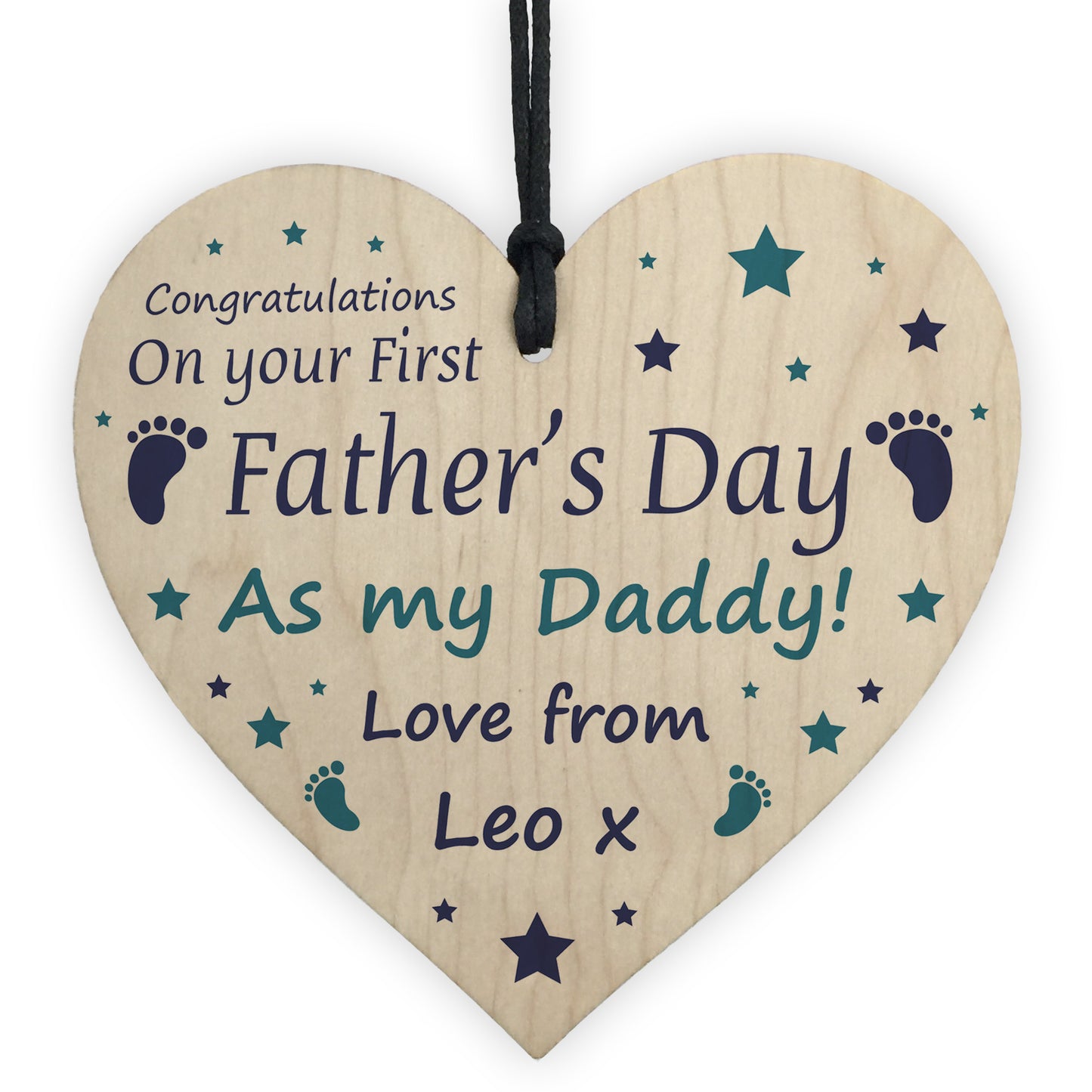 Fathers Day Gift For Daddy Personalised Wood Heart Daddy Gift