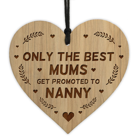 Mum Nanny Gifts Engraved Wood Heart Gift For Birthday Pregnancy