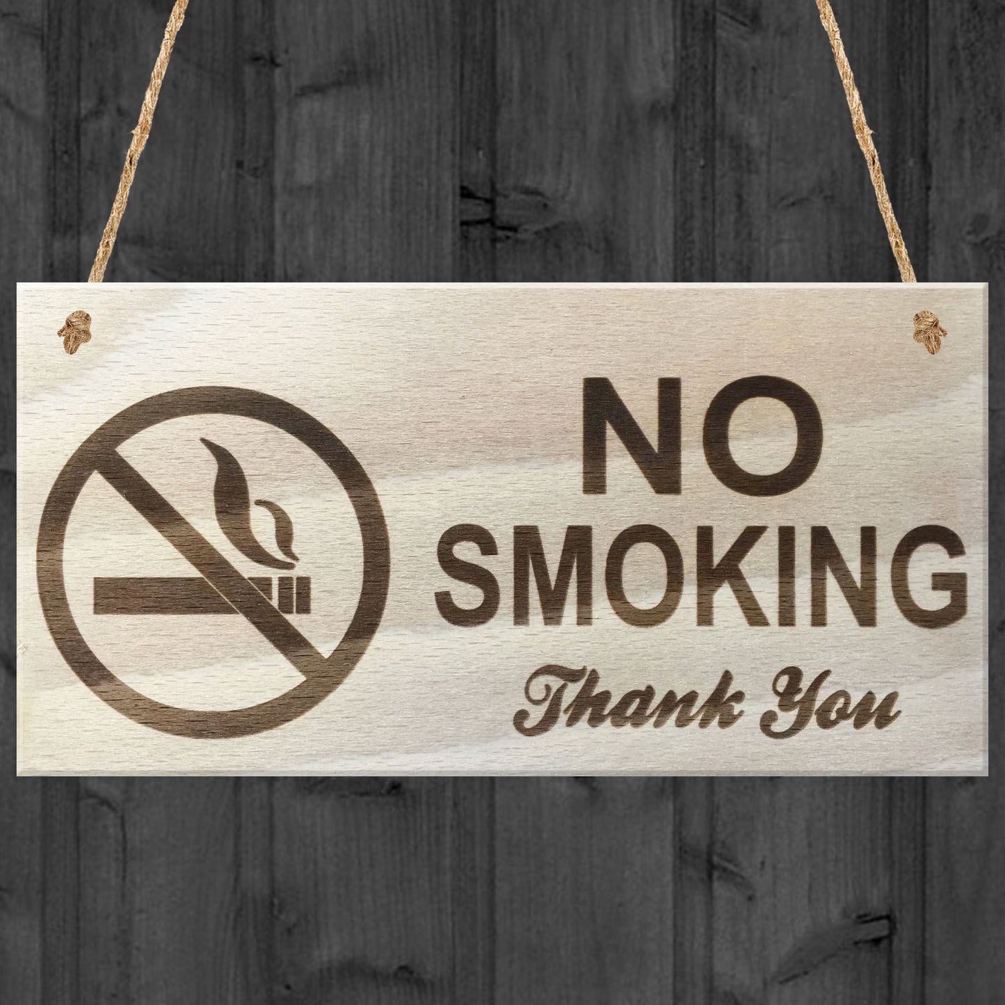 No Smoking Thank You Smoking Area Garden Pub Plaque Wooden Sign