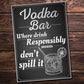 Vodka Bar Hanging Plaque Alcohol Party Birthday Gift Garden Pub