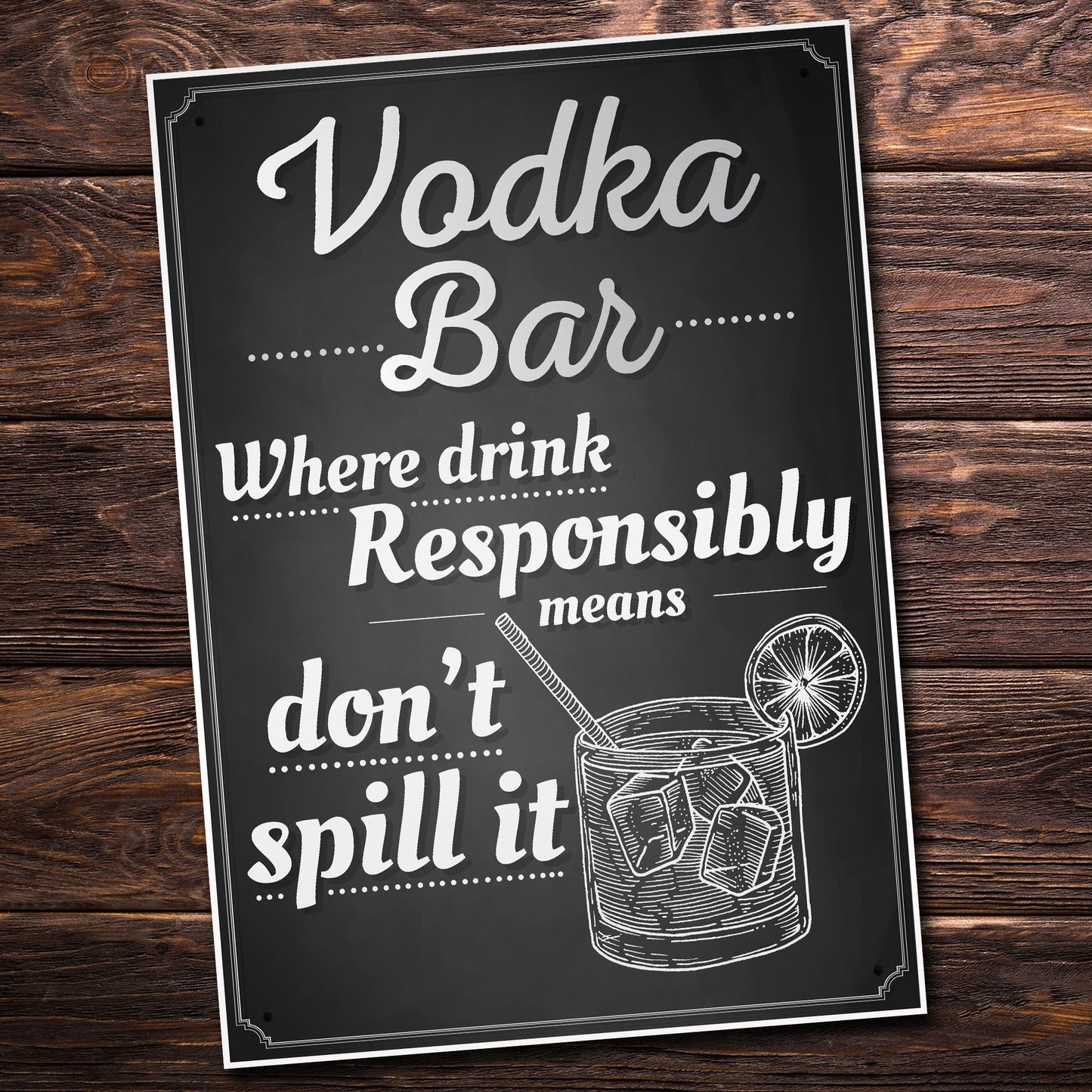 Vodka Bar Hanging Plaque Alcohol Party Birthday Gift Garden Pub