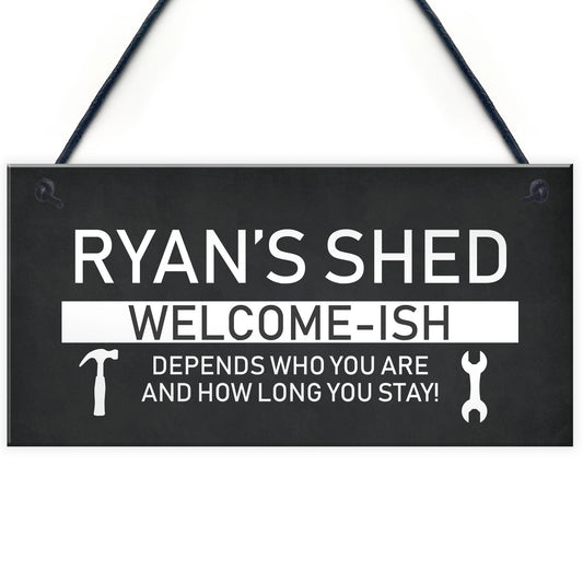 Funny Shed Sign Personalised Welcome Sign For Shed Man Cave