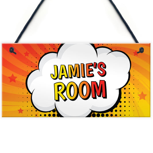 Superhero Personalised Door Sign Plaque Kids Bedroom Gift Boys