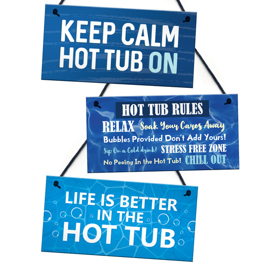 Hot Tub Signs And Plaques 3 Pieces Outdoor Garden Hot Tub Signs