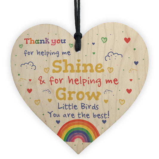 Thankyou Gift For School Nursery Wood Heart Teacher Leaving Gift