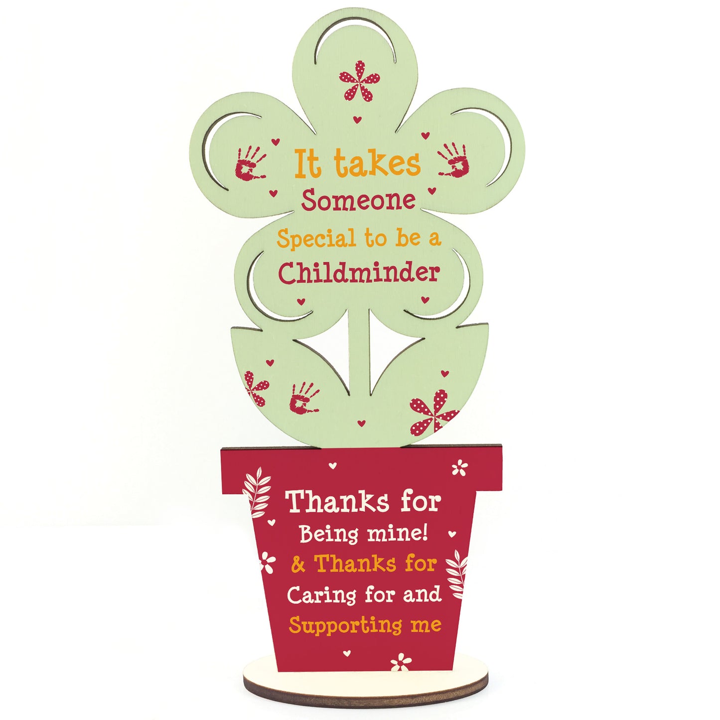 Childminder Babysitter Thank You Gift Wooden Flower School Gifts