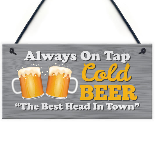 Funny Joke Bar Signs Hanging Wall Plaque COLD BEER Gift For Men