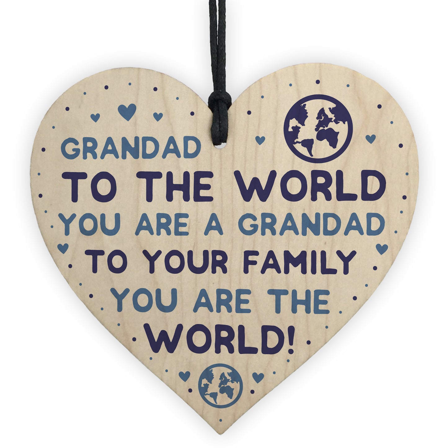 Fathers Day Gifts For Grandad Dad Wood Heart Birthday Gift