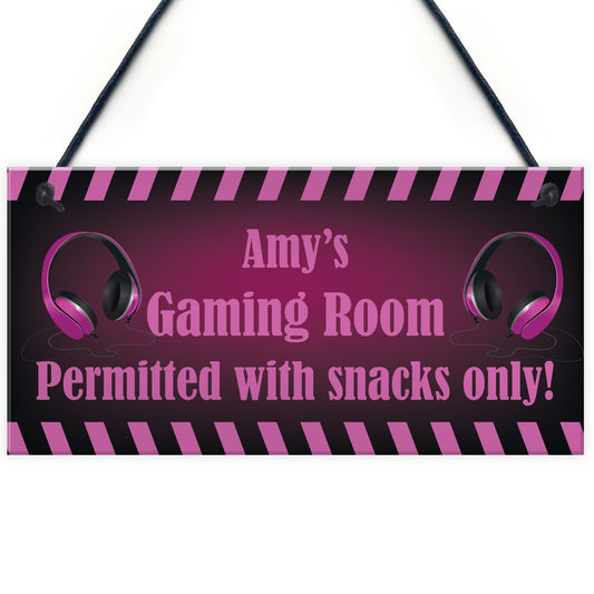 Girls Gaming Room Sign PERSONALISED Gamer Gift For Girl