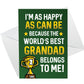 Grandad Birthday Fathers Day Card WORLDS BEST GRANDAD Card