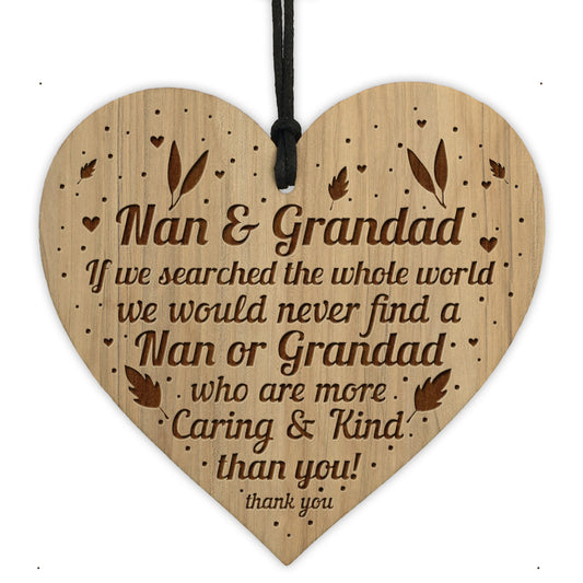 Nan And Grandad Birthday Gift Card Engraved Heart Nan Grandad