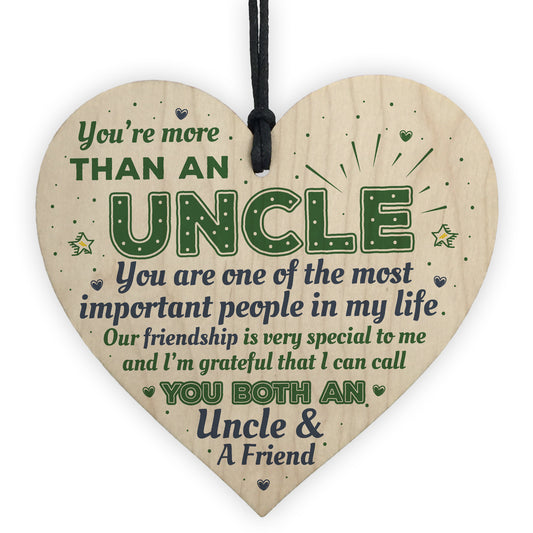 Uncle Friendship Gift Handmade Wood Heart Birthday Gift Plaque