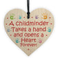 Childminder Thank You Gift Wood Hanging Heart Teacher Friendship