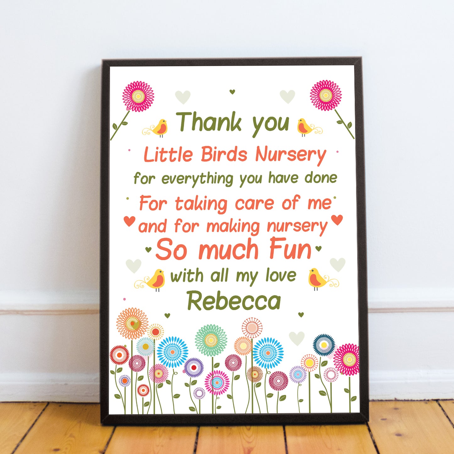 Personalised Teacher Nursery Pre School Thank You Gift Print