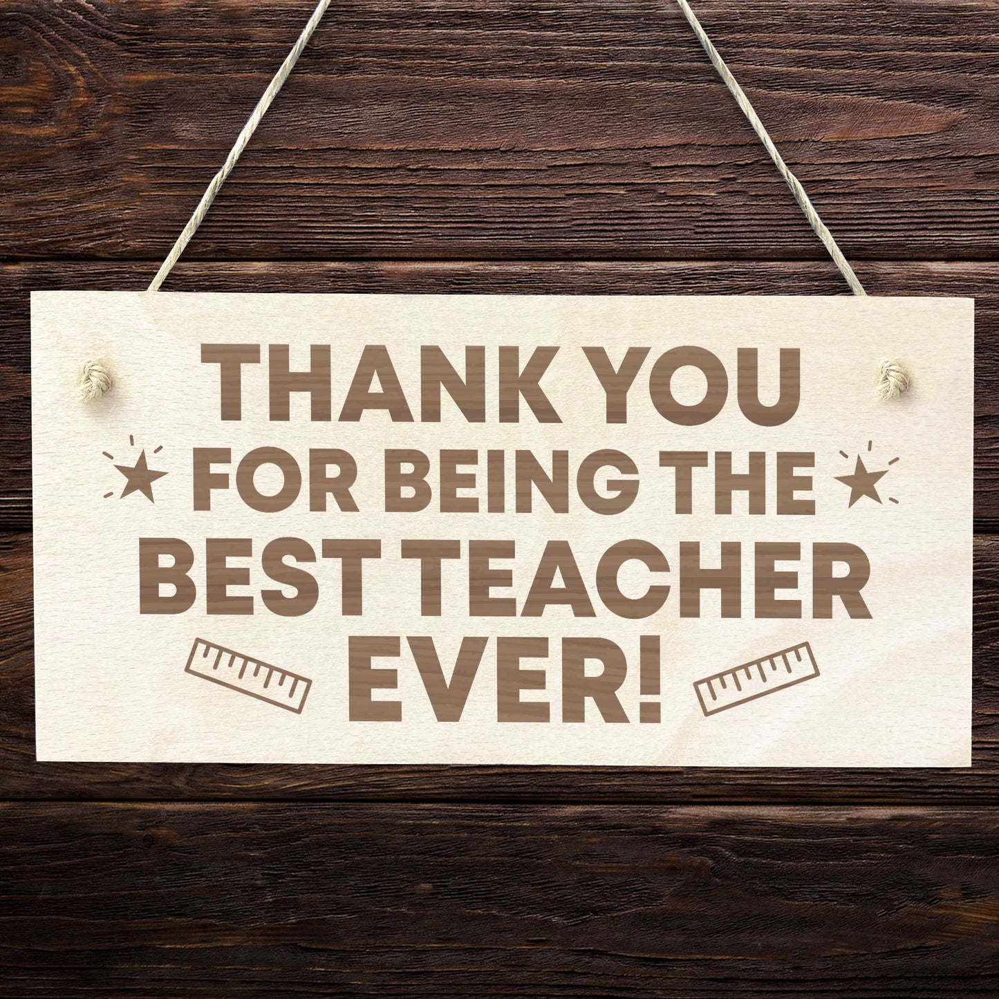 Teacher Thank You Wooden Plaque Gift End of Term Leaving School