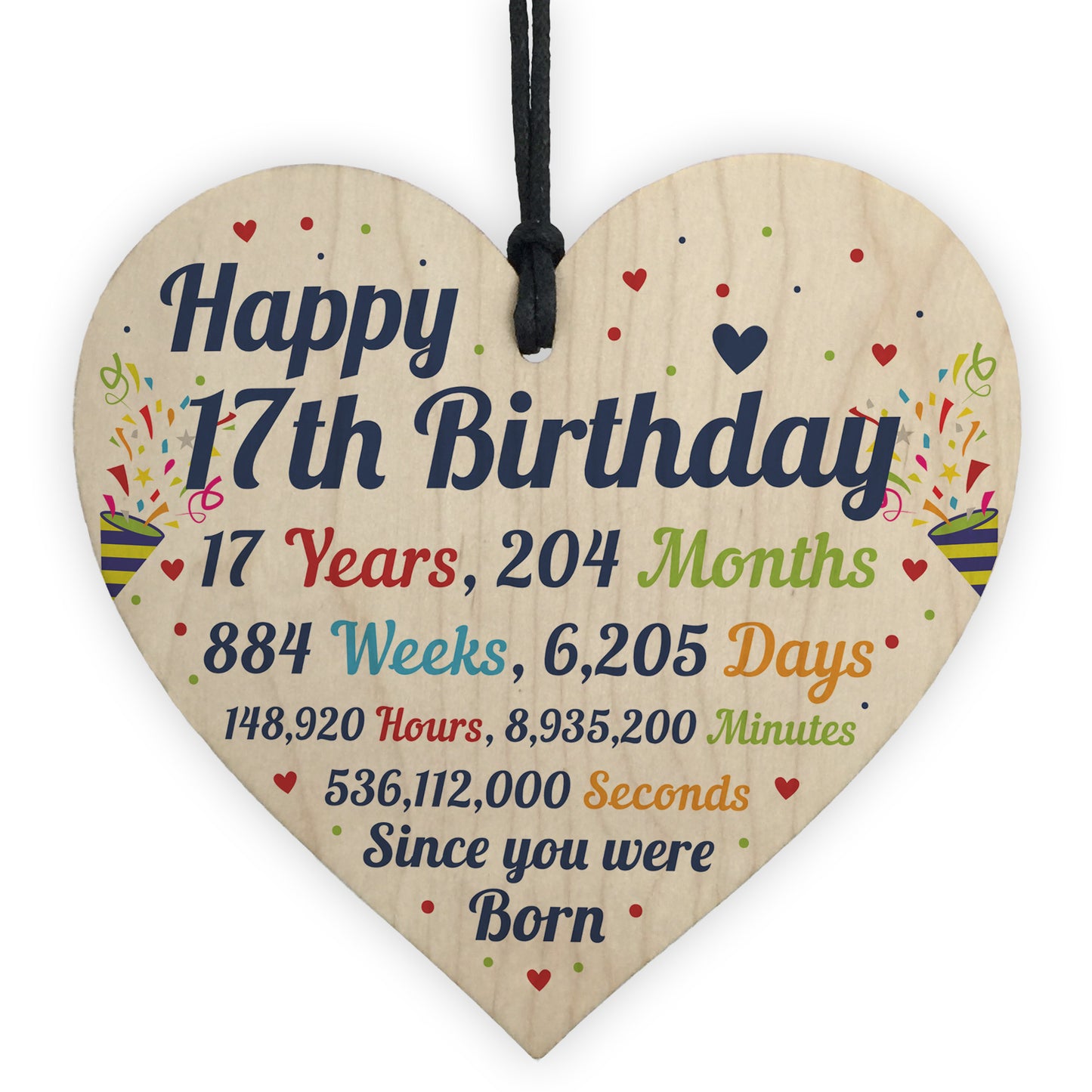 17th Birthday Gifts 17th Card Wood Heart Gift For Son Daughter