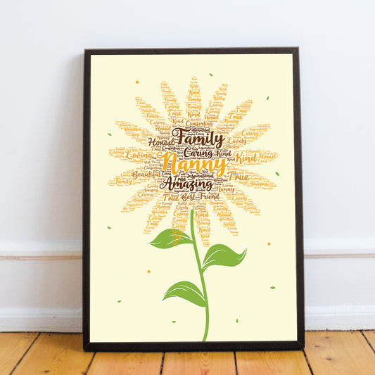 Nanny Gift Word Art Framed Print Birthday Xmas Nanny Gifts