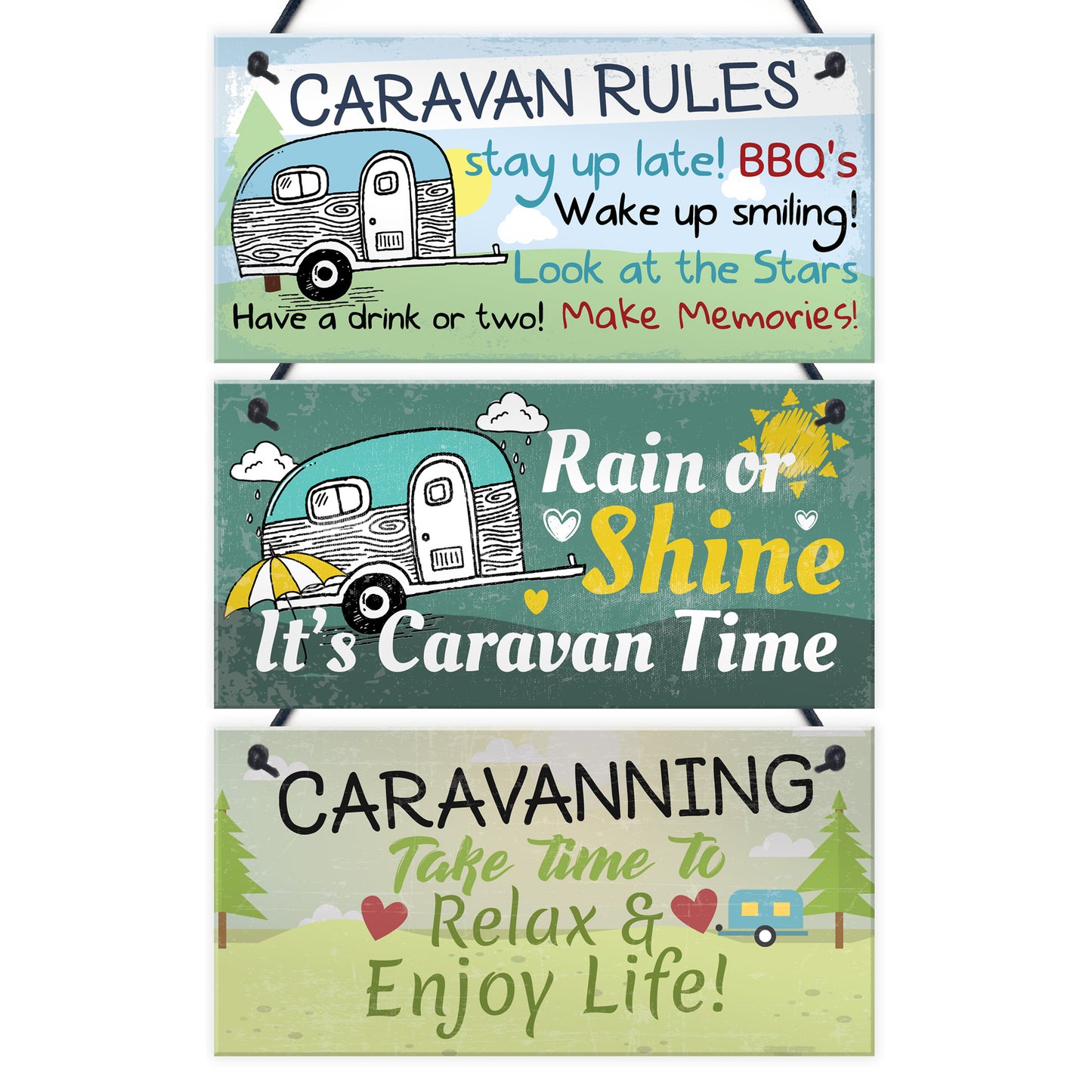 Caravan Decor Sign 3 Pack Novelty Caravan Lover Birthday Xmas