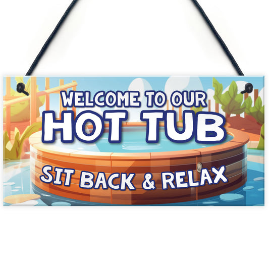 Hot Tub Sign Hanging Wall Plaque Hot Tub Signs And Plaques Shed