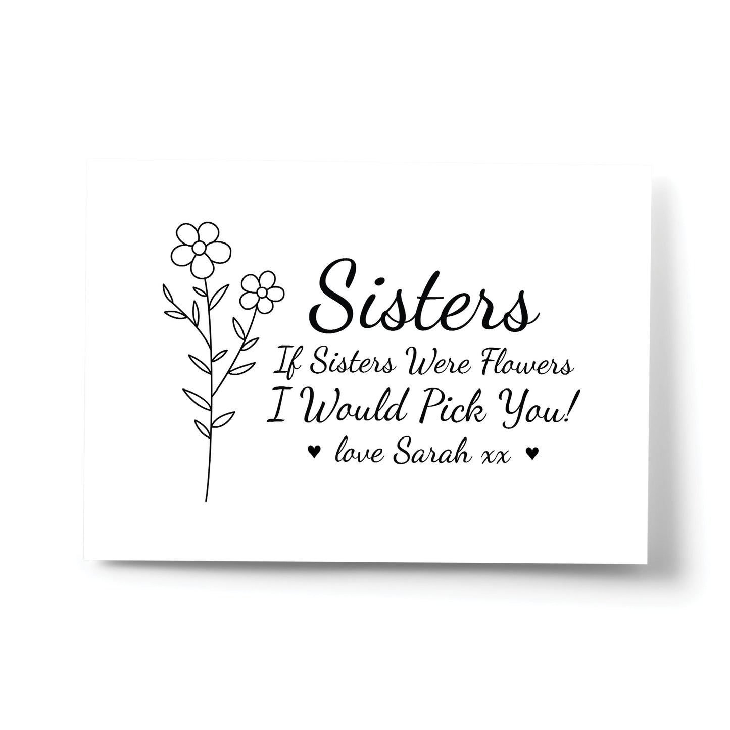 Special Gift For Sister Personalised Sister Print Birthday Gift